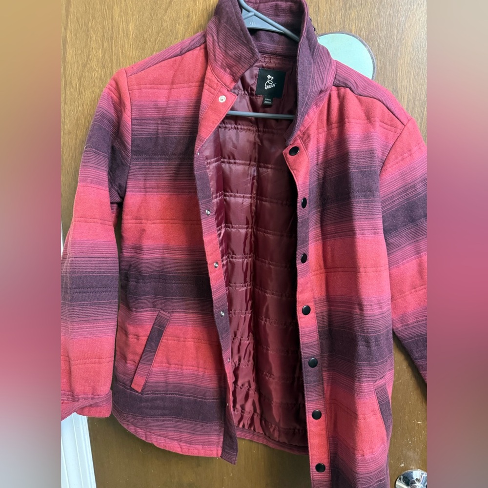 Insulated plaid flannel shirt jacket